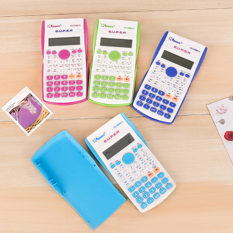 82MS color calculator for primary and secondary school students stationery multifunction computer on battery science calculator full figure
