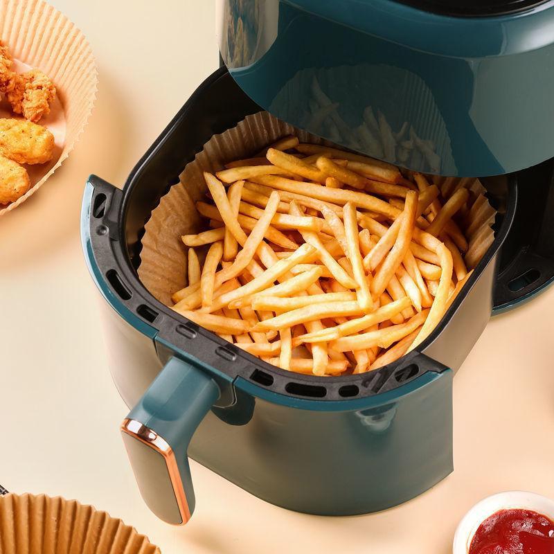 Air fryer paper food grade greaseproof paper pad paper baking barbecue household food silicone paper round paper plate Specification drawing
