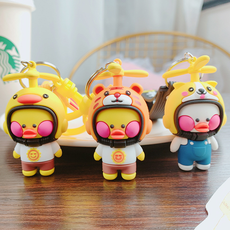 Net red helmet duck cartoon key chain cute car key pendant creative female bag pendant gift wholesale Specification drawing