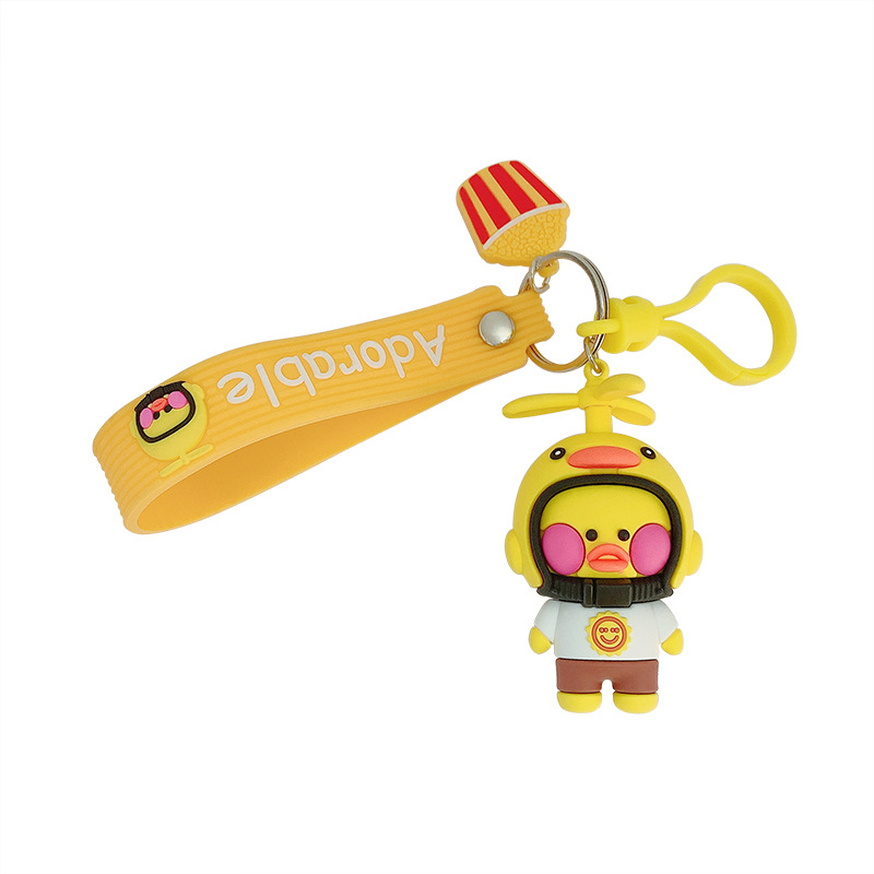 Net red helmet duck cartoon key chain cute car key pendant creative female bag pendant gift wholesale Item Picture