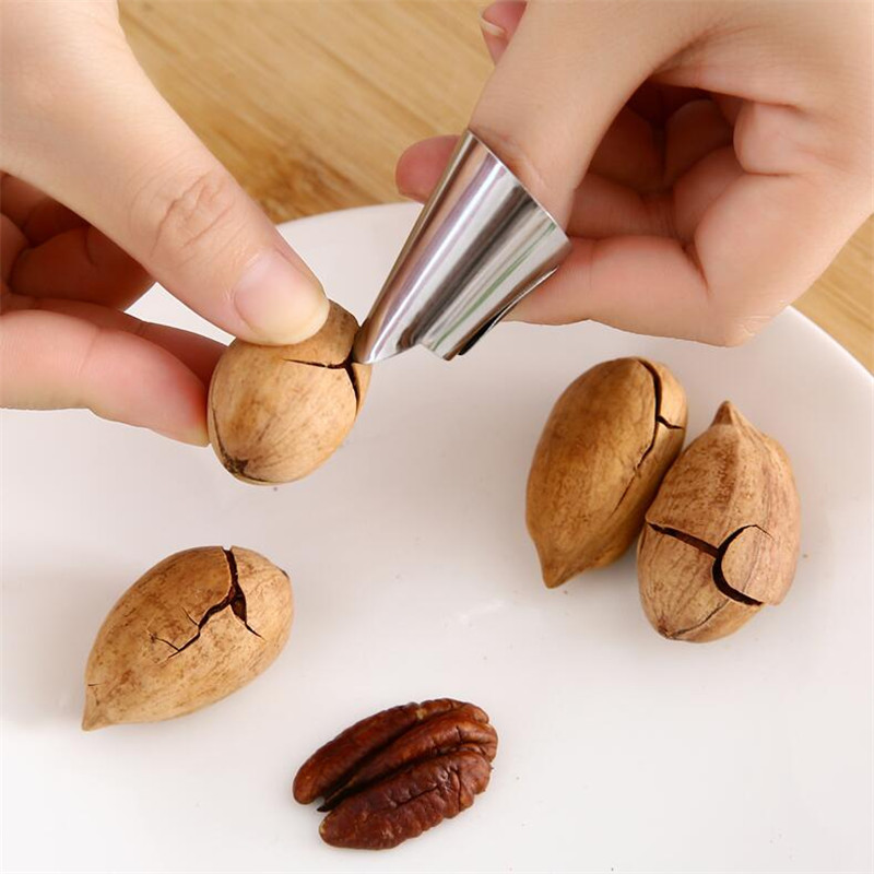 Edama-peeling tool iron nail cover plucking water chestnut broad bean pine nut pistachio shucking tool anti cutting hand finger guard details Picture