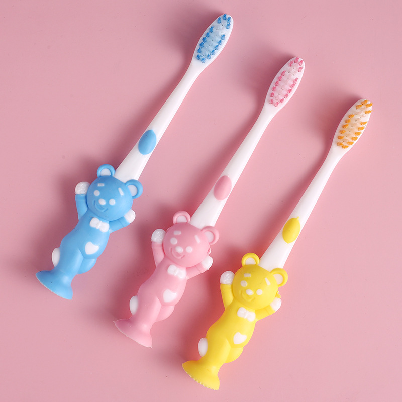 Live explosive bear rabbit children's toothbrush cartoon bamboo charcoal soft hair 4 loaded with two yuan shop gift wholesale trade Item Picture