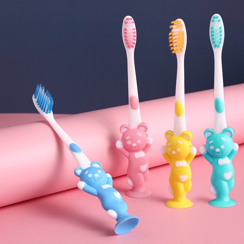 Live explosive bear rabbit children's toothbrush cartoon bamboo charcoal soft hair 4 loaded with two yuan shop gift wholesale trade full figure