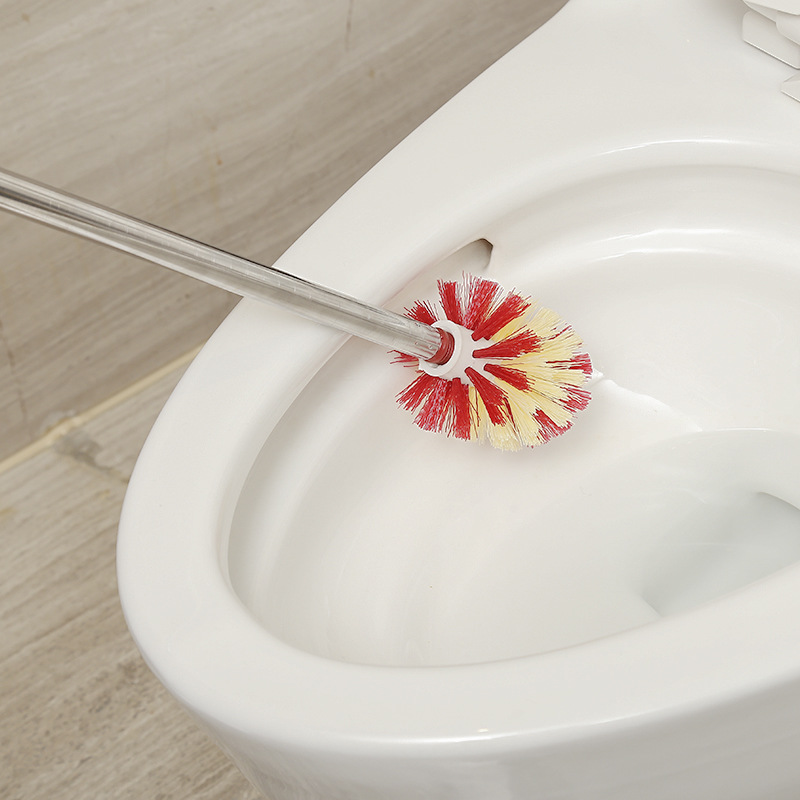 Household stainless steel toilet brush no dead corner toilet seat cleaner brush creative base set brush wholesale Specification drawing