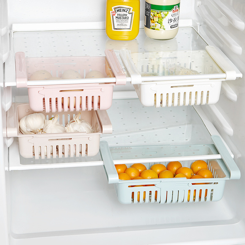 Refrigerator storage fruit basket can drain retractable box drawer partition figure box classification Nordic wind Application Scenario