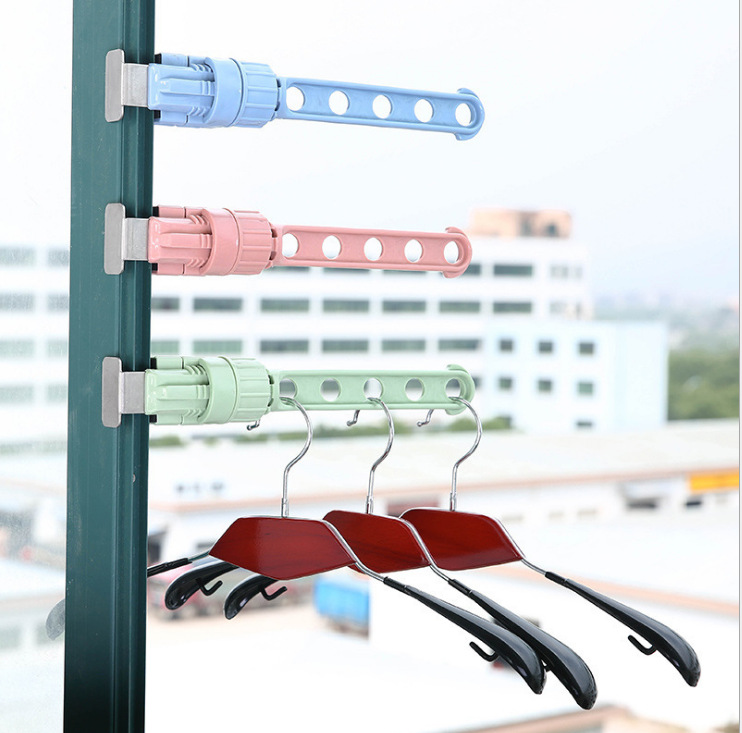 Creative Japanese clothes rack window frame hanging clothes rack hanging rod indoor 5 hole hanging clothes rack drying clothes rack Application Scenario