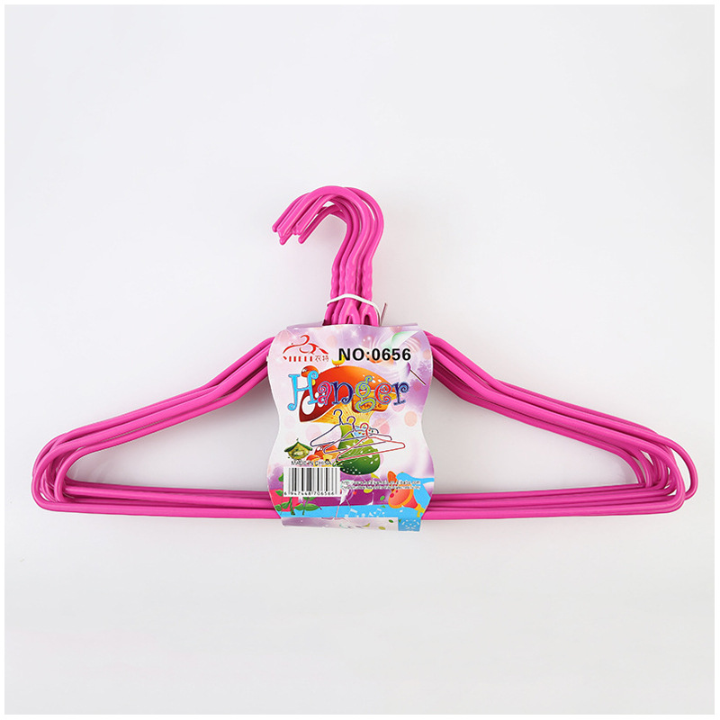 0656 FACTORY DIRECT ADULT plastic wire wire COAT hanger dip plastic solid color monochrome coat hanger wet and dry Item Picture