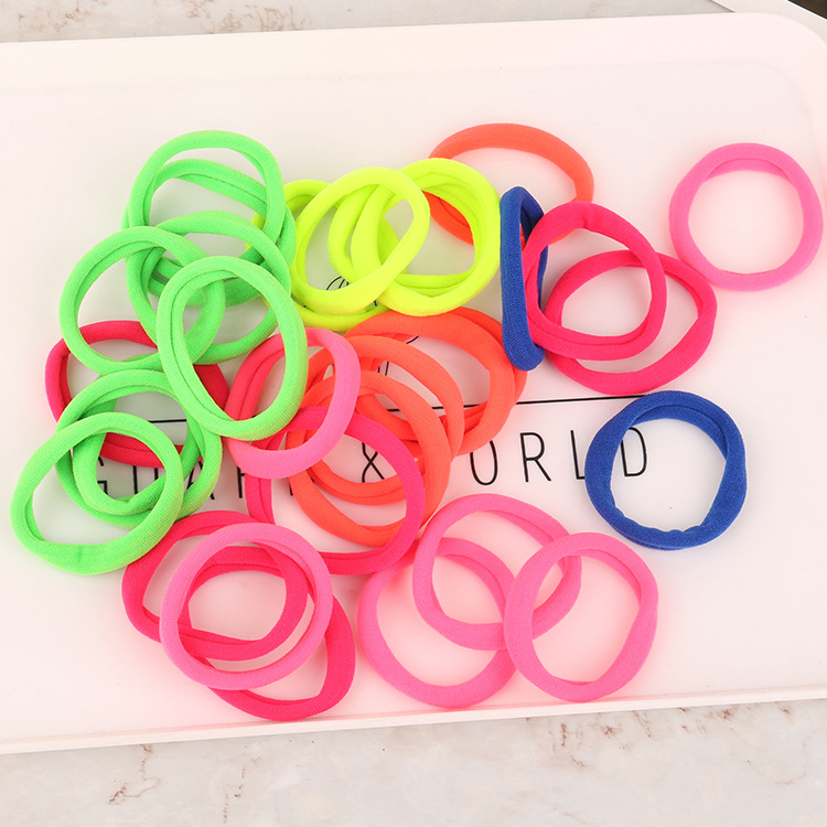 Korean version of high elastic towel hair coil without seam hair rope leather band candy color leather band wool coil manufacturers wholesale Specification drawing