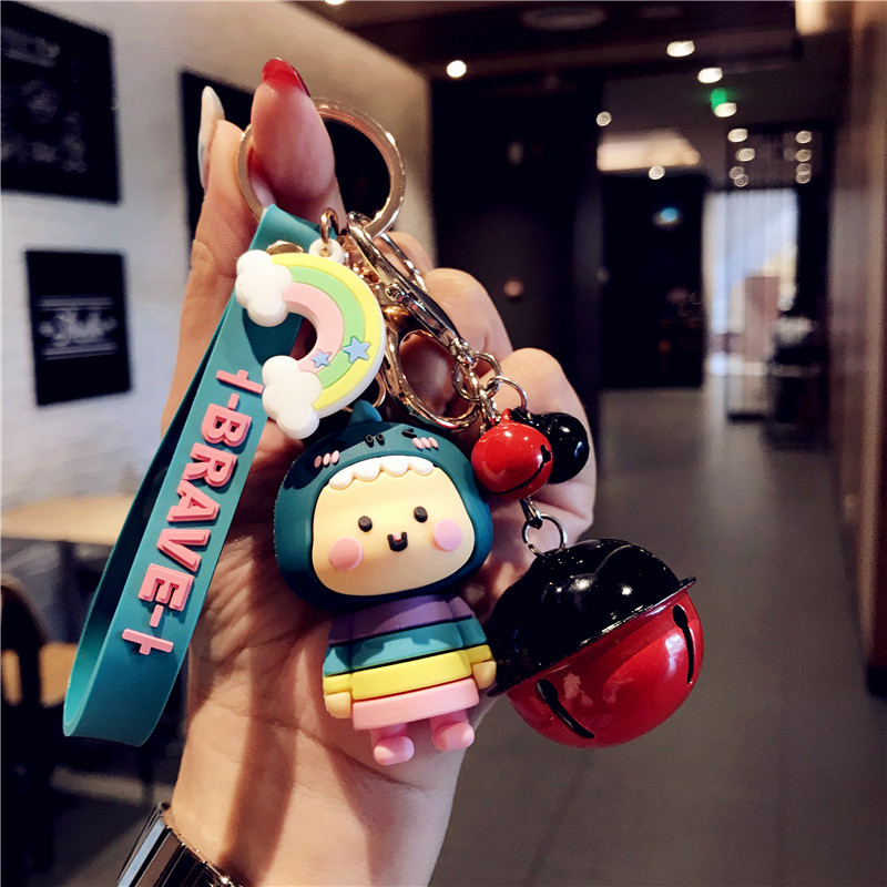 Cartoon dinosaur sister doll car key chain South Korean female creative bag key small pendant gifts wholesale tide Specification drawing
