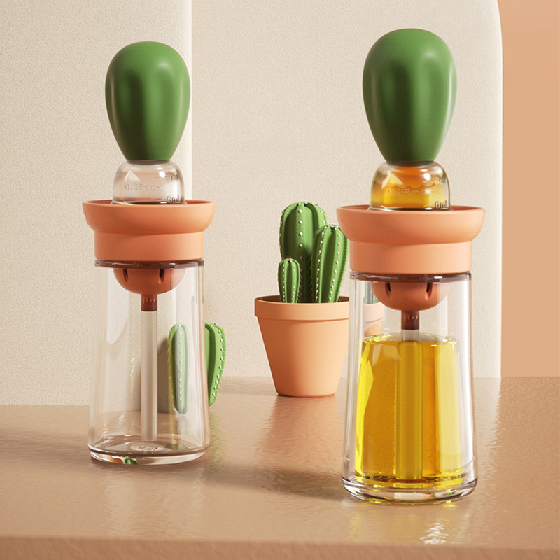 High temperature resistant pressing type outdoor silicone brush head barbecue brush water drop oil pot bowl to measure oil bottle brush oil bottle details Picture