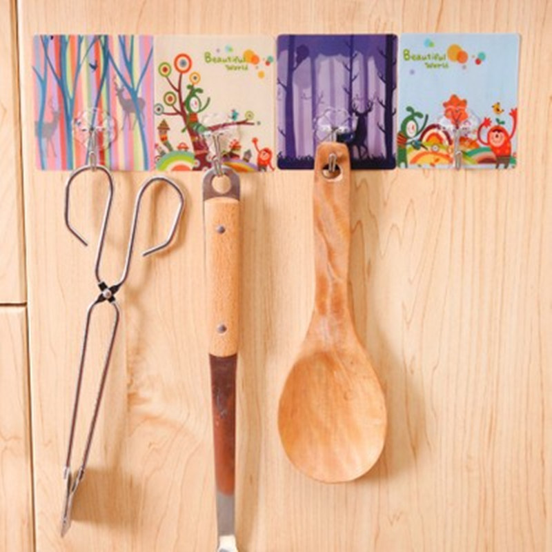 Run THE RIVER'S RIVER STREET STALL PATTERN 513 no trace nail hook stick bathroom kitchen door after the strong street stall hot sticky hook details Picture