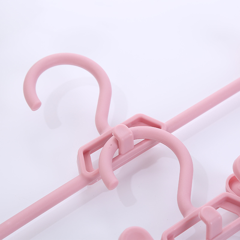 Non-slip telescopic plastic pant rack storage multi-functional adult pant clip Nordic color household trackless pant rack manufacturers direct sales Specification drawing