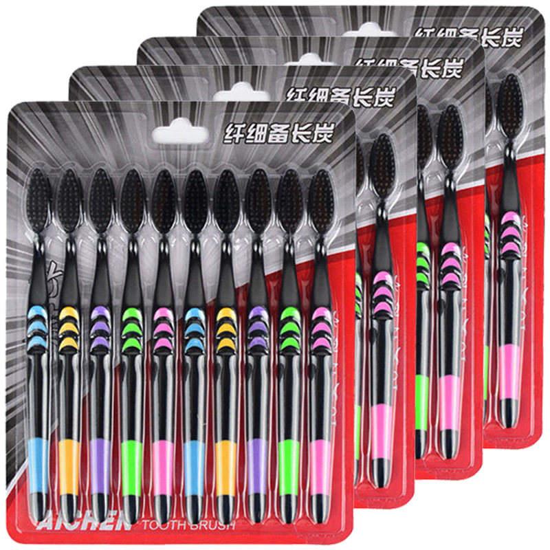 Explosive direct toothbrush bamboo charcoal ten small moon adult soft hair nano river's lake spread explosive Application Scenario