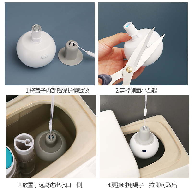 Blue bubble toilet magic bottle cleaning toilet spirit small bear cleaning P&G toilet detergent toilet cleaner deodorant Douk boom style details Picture