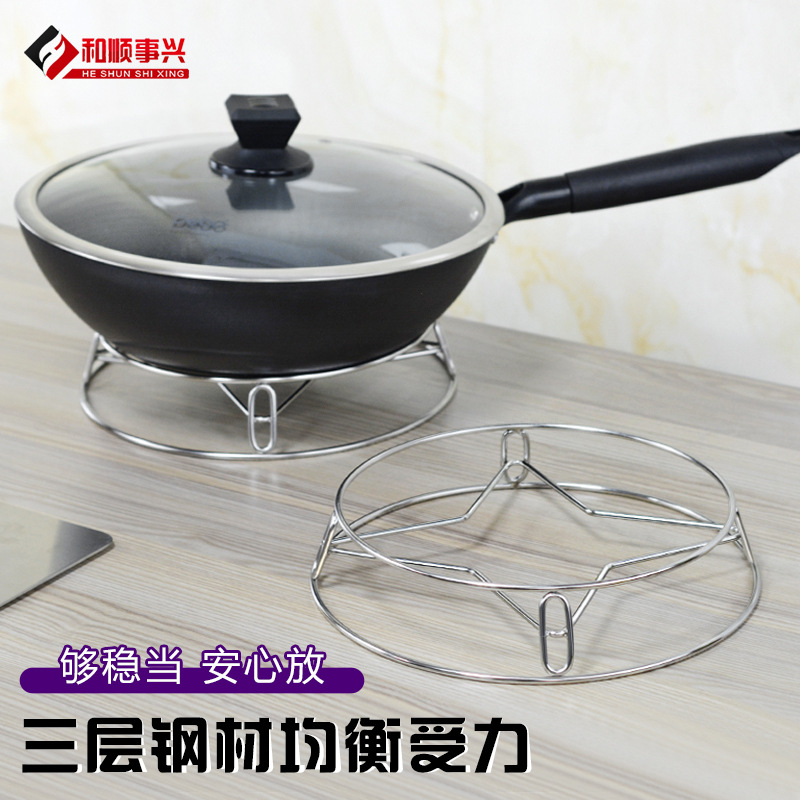 Tiktok Boom style pot rack stainless steel kitchen pot rack Steamer rack 4.0MM thick non magnetic round shelf details Picture