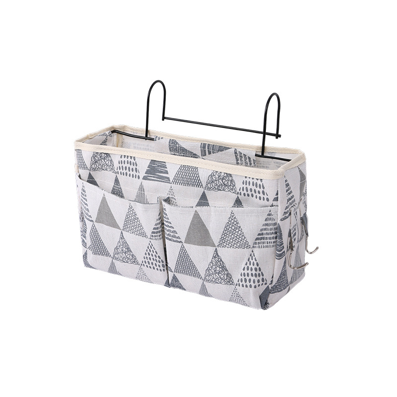 Home multifunctional bed hanging bag college student dormitory bed fabric hanging basket on the bed sundries finishing storage bag Item Picture