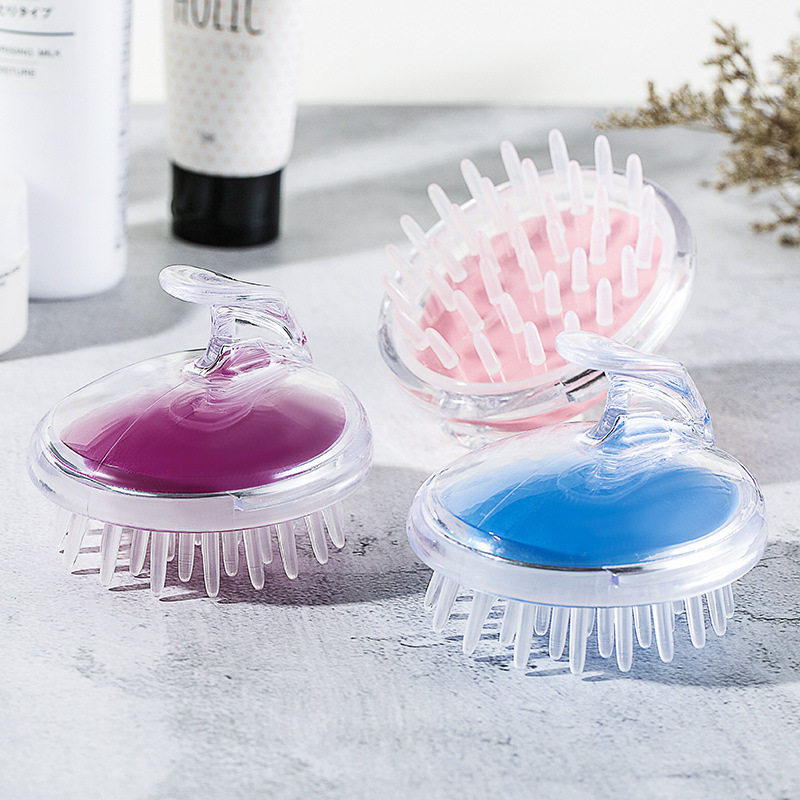 Silicone massage shampoo brush portable hand-held home comb scalp massage air cushion shampoo brush massage comb wholesale details Picture