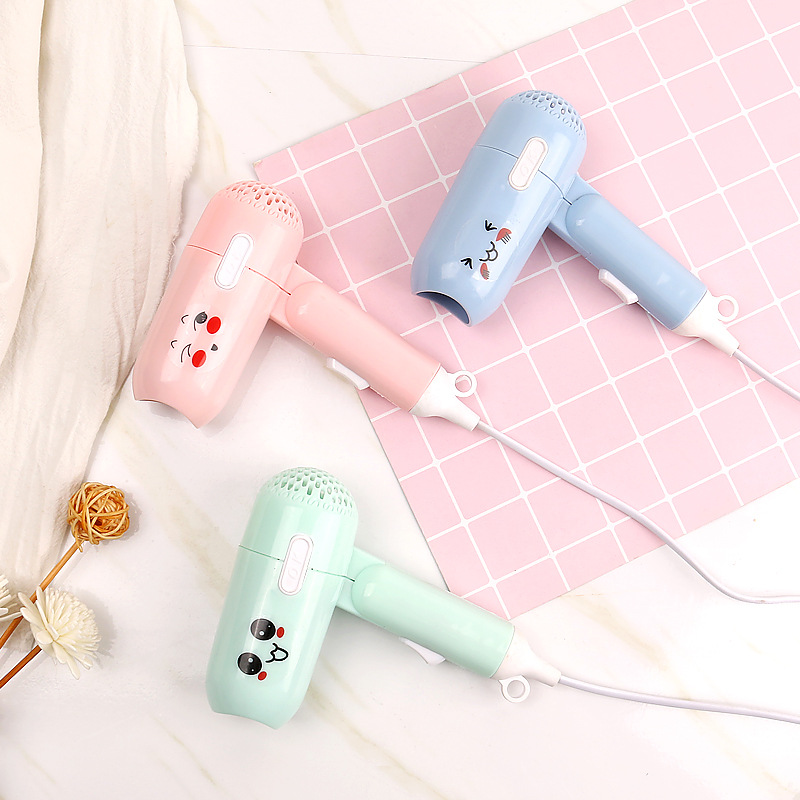 Cute cartoon mini hair dryer Student dormitory hair dryer folding home portable hot and cold air blower Specification drawing