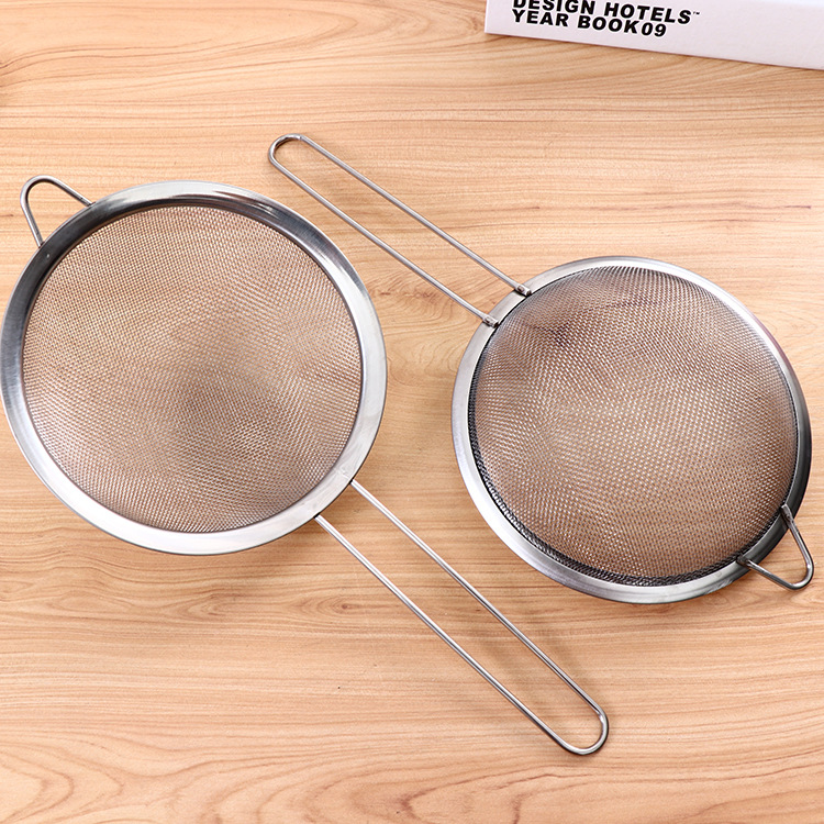 Household non-magnetic stainless steel wide edge colander 16# wide edge oil filter kitchen gadget details Picture