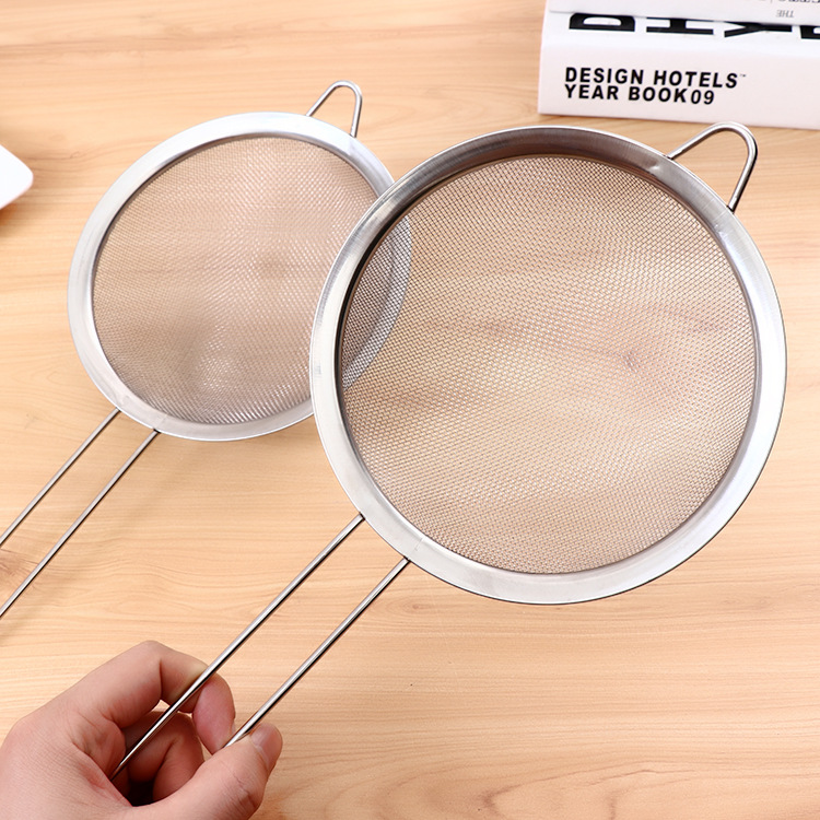 Household non-magnetic stainless steel wide edge colander 16# wide edge oil filter kitchen gadget full figure