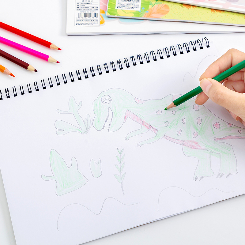 Children cute cartoon drawing book hand-painted graffiti drawing book primary school coil blank drawing sketchbook wholesale Specification drawing