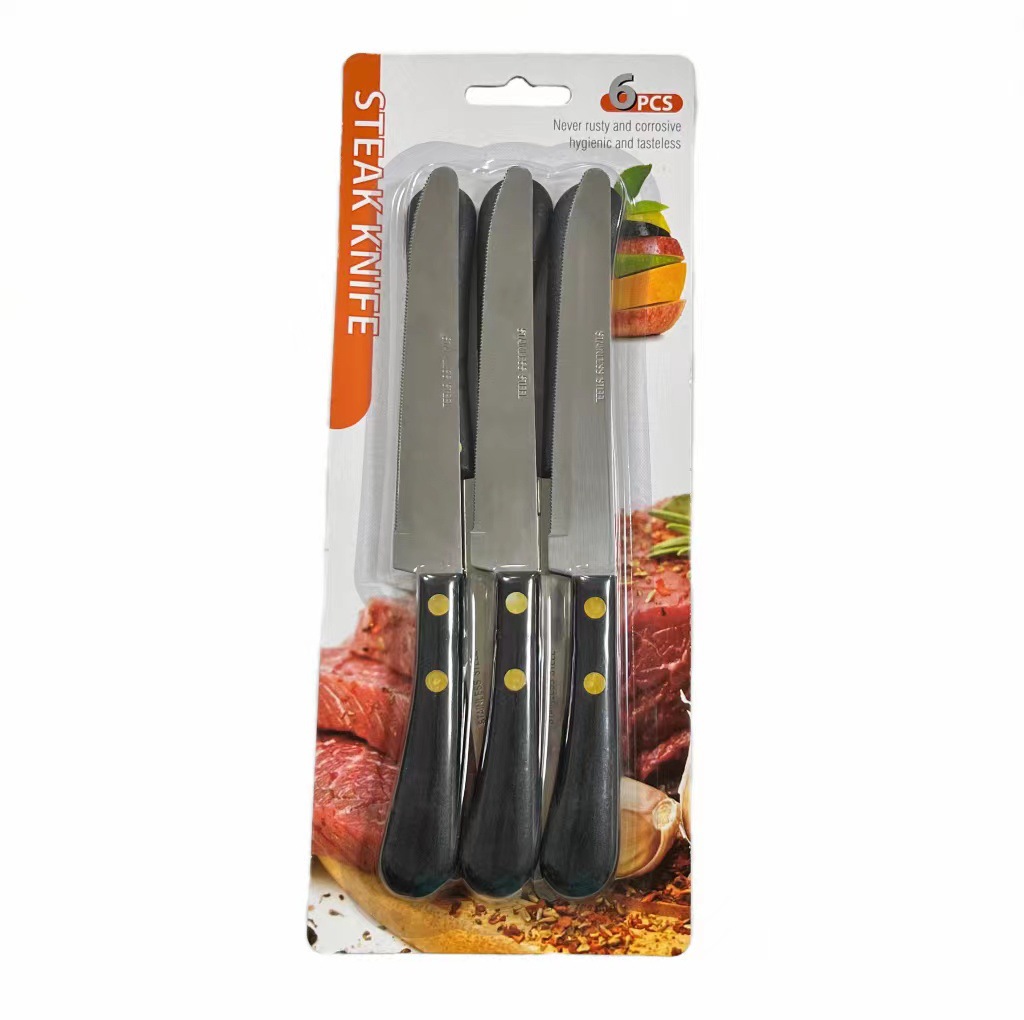 Foreign trade direct stainless steel steak knife home to eat steak tableware steak Western knife set knife. full figure
