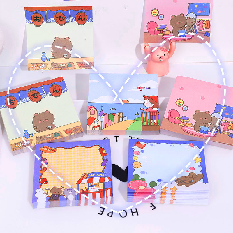 Original cute cartoon Bear travel notes Post-it notes for students note notes notes notes paper notebooks details Picture