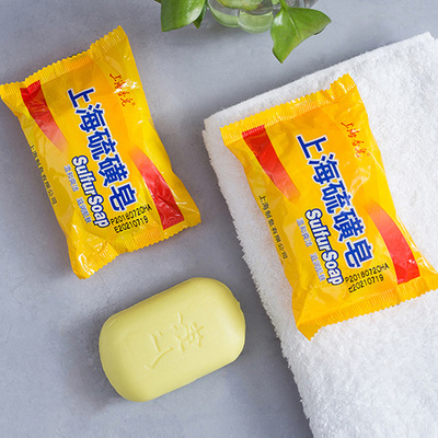 Sulphur soap washing face soap washing hair washing hands washing bath Sulfur soap greasing bezoar soap cleansing face washing soap details Picture