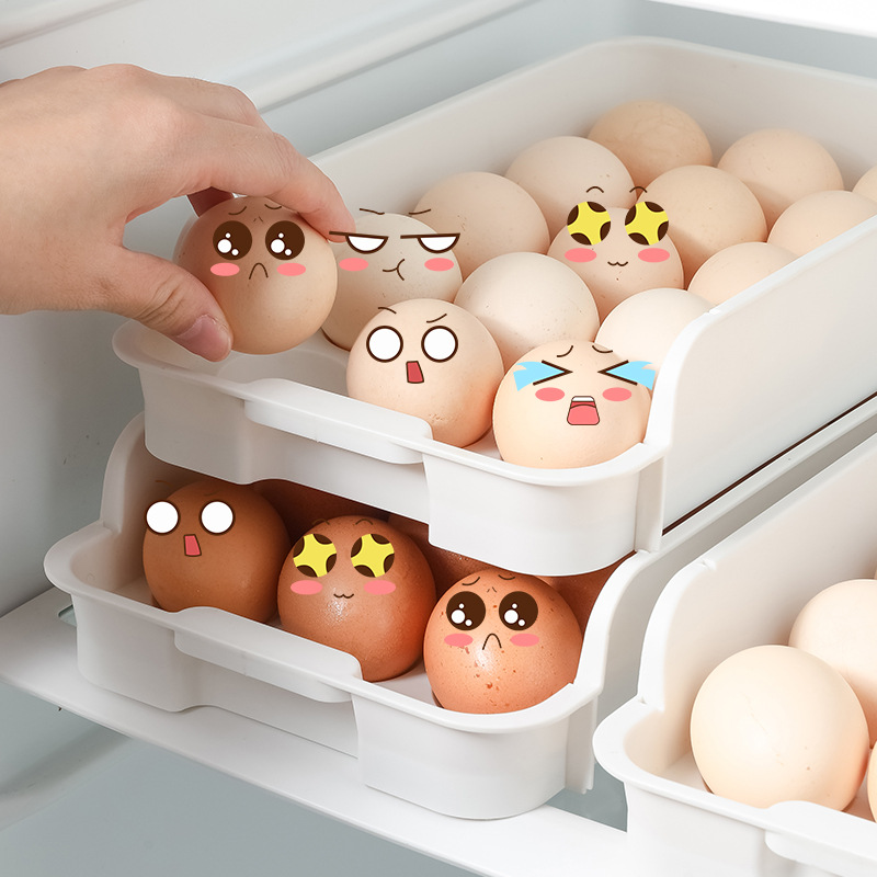 Explosive style can superposition 15 lattice egg carton refrigerator kitchen crisper large capacity egg tray egg storage box drawer type Application Scenario