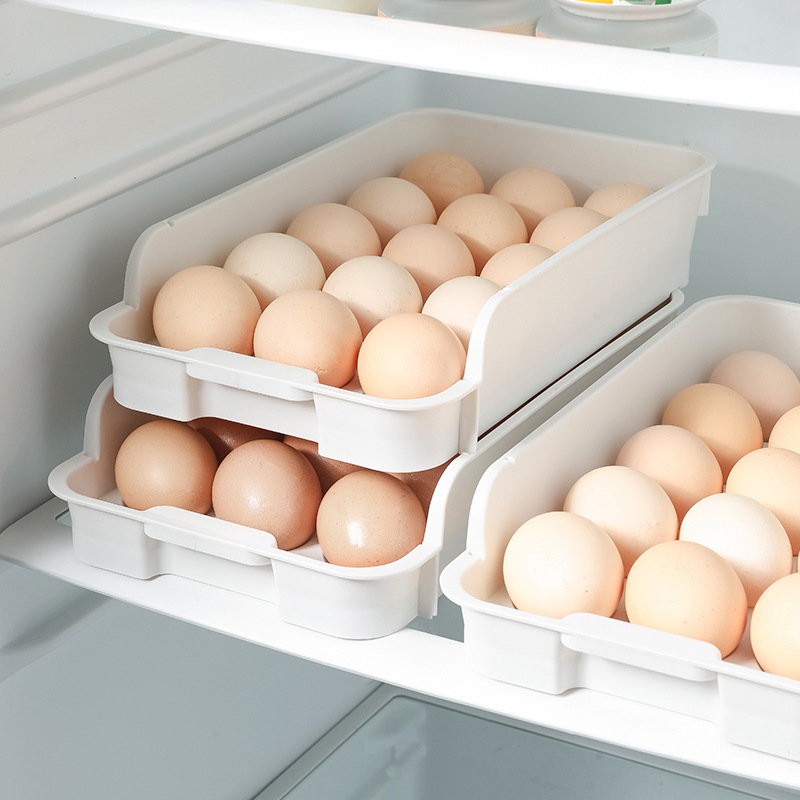 Explosive style can superposition 15 lattice egg carton refrigerator kitchen crisper large capacity egg tray egg storage box drawer type details Picture