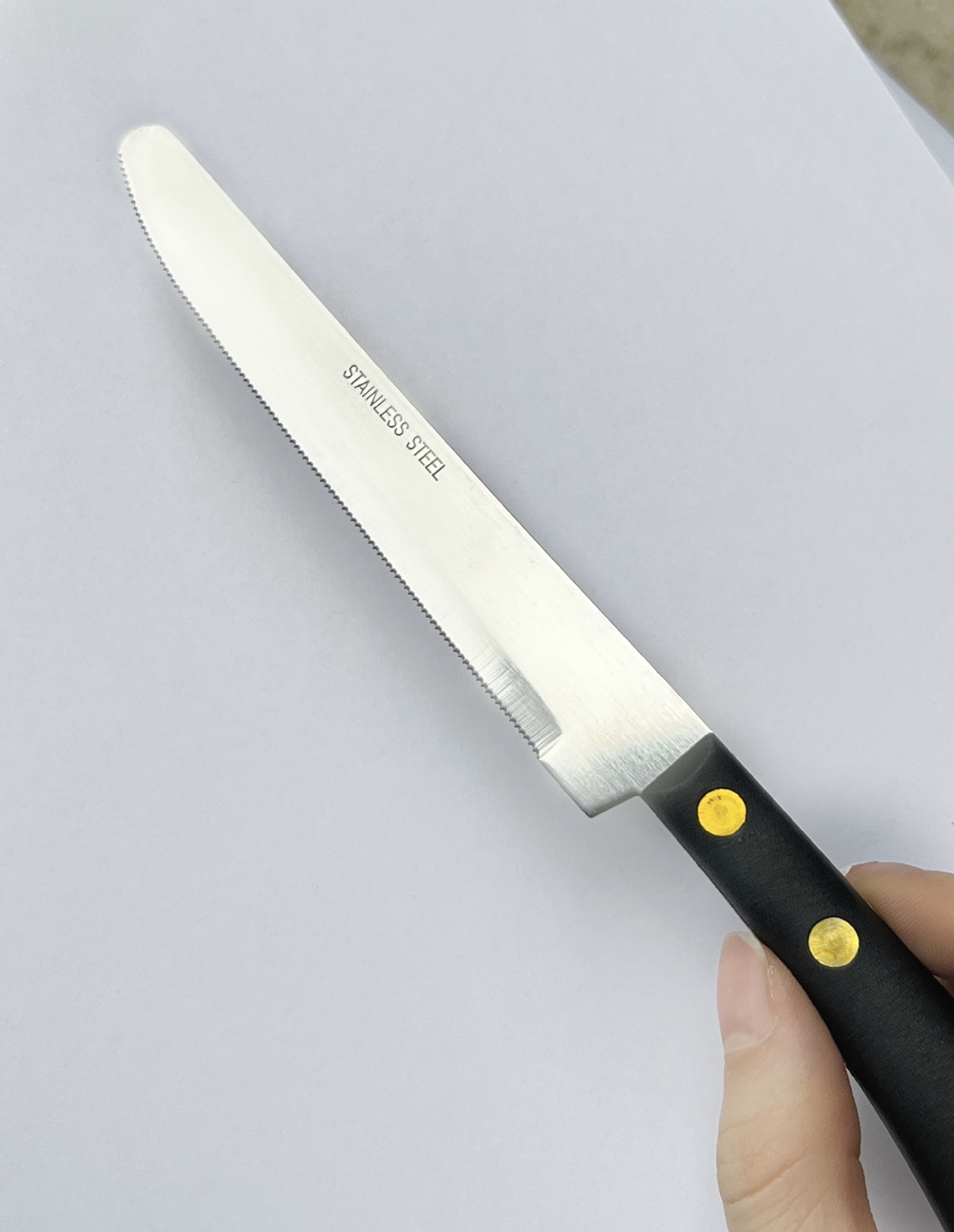 Foreign trade direct stainless steel steak knife home to eat steak tableware steak Western knife set knife. Specification drawing