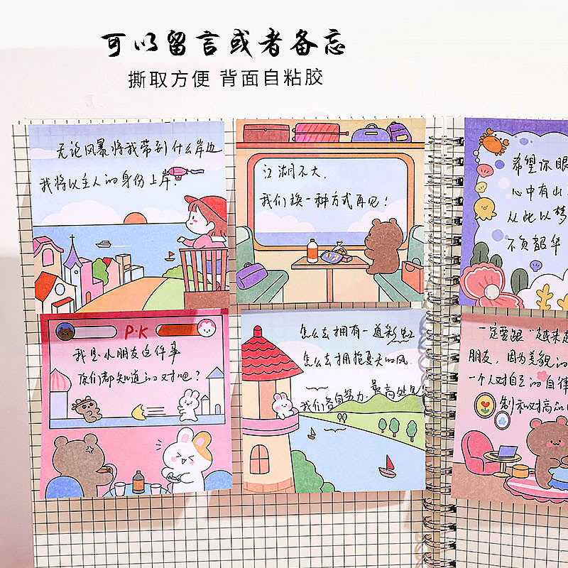 Original cute cartoon Bear travel notes Post-it notes for students note notes notes notes paper notebooks Item Picture