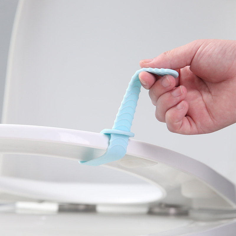 Silica gel lift toilet lid to sit on the cover, uncover the handle to open the toilet lid to sit on the toilet toilet toilet handle single strip details Picture