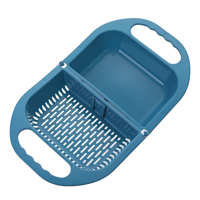 101 collapsible plastic washing basin washing basin rectangular drain basket fruit tray household kitchen sink storage Item Picture