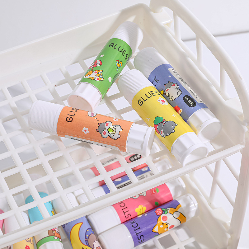 Cartoon solid glue students use office supplies glue stick kindergarten high viscosity strong handmade DIY children's glue details Picture