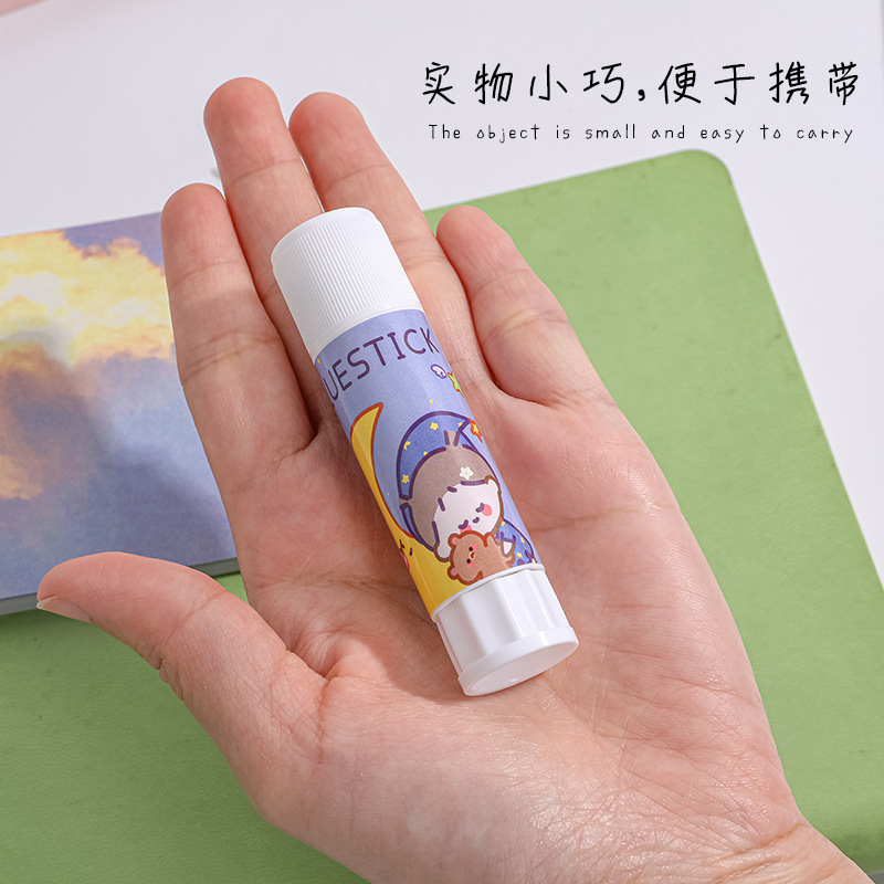 Cartoon solid glue students use office supplies glue stick kindergarten high viscosity strong handmade DIY children's glue Specification drawing