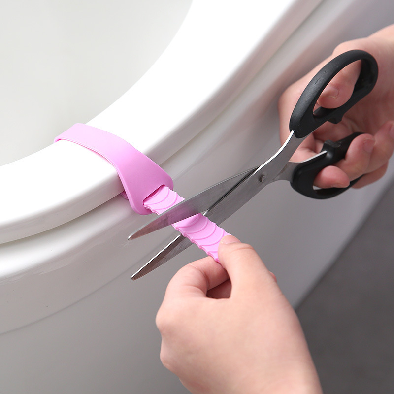 Silica gel lift toilet lid to sit on the cover, uncover the handle to open the toilet lid to sit on the toilet toilet toilet handle single strip Specification drawing
