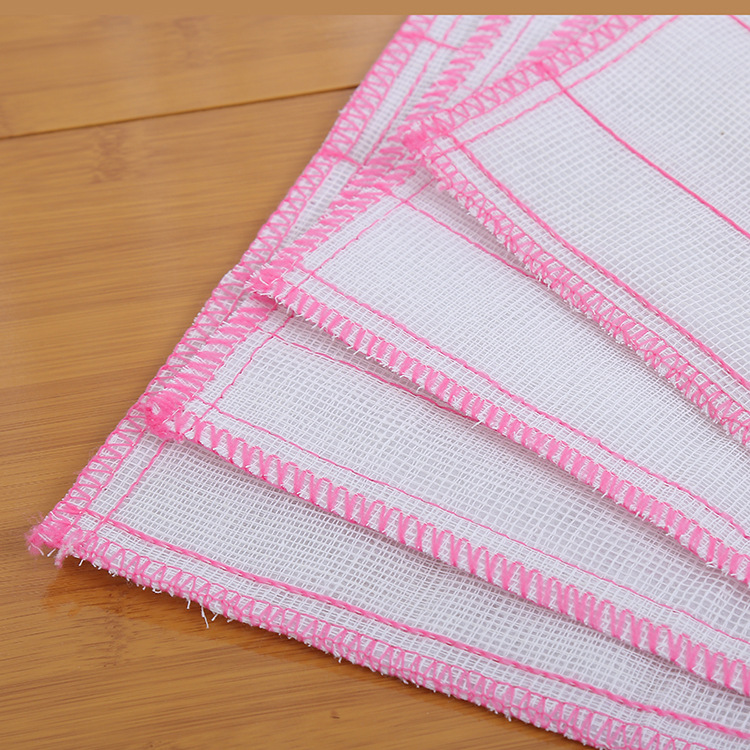 Non - oiled wood fibre four - layer red edge dishcloth dishcloth details Picture