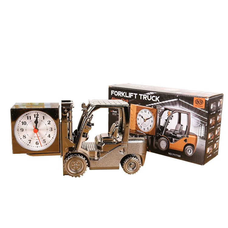 Creative retro forklift model alarm clock children students bedside study pendant clock electronic gift alarm clock Item Picture