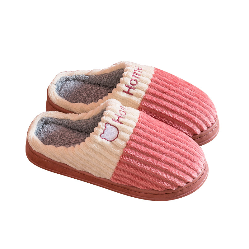 2021 cotton slippers women's thick soles autumn and winter simple home couples indoor warm moon shoes non-slip men's wool slippers Item Picture