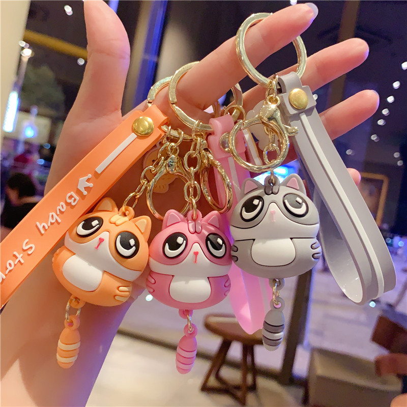 New cartoon doll cute Kitty key chain pendant cute net celebrity couple kitten key chain bag pendant full figure