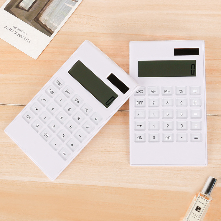 Solar Calculator simple fashion Gift computer 12 bit crystal key dual power desktop calculator full figure