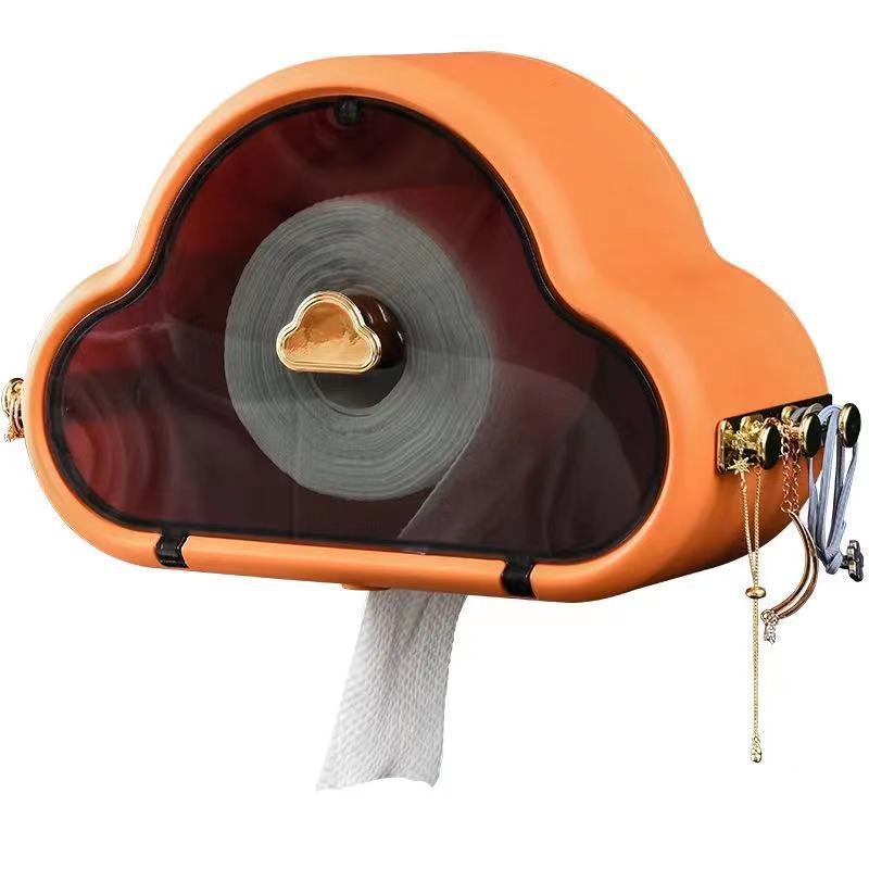 Douyin tissue box Cloud storage box toilet face towel rack toilet wall mounted tissue rack no punching Item Picture