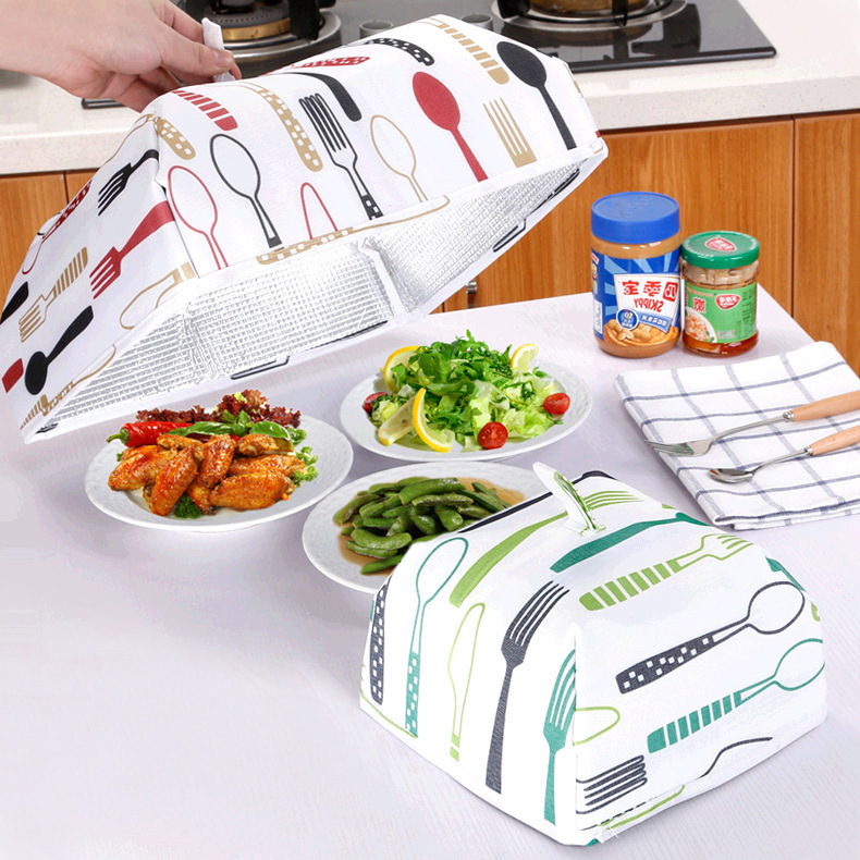 Creative folding cover vegetable cover table cover food insulation cover aluminum foil food cover table dust cover Specification drawing