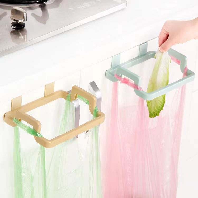 Foreign trade wall hanging trash can household cabinet door toilet kitchen table top storage bucket folding garbage bag holder Specification drawing