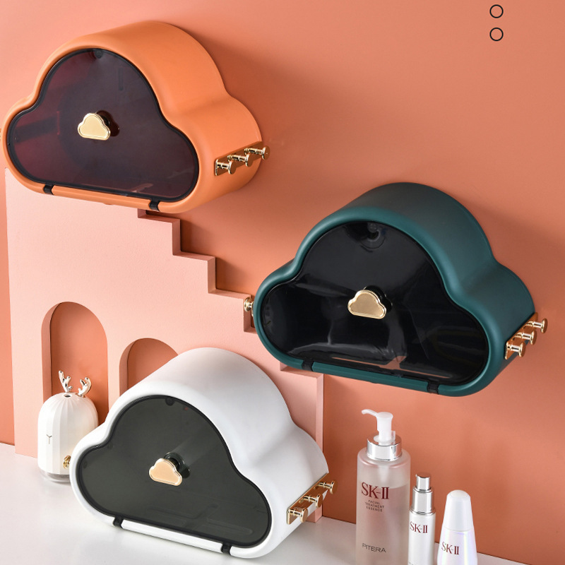 Douyin tissue box Cloud storage box toilet face towel rack toilet wall mounted tissue rack no punching full figure