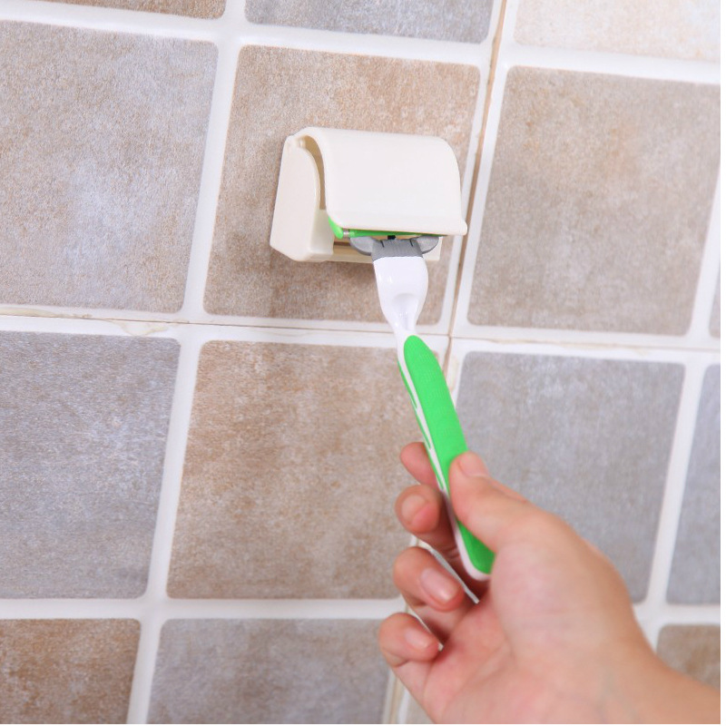 Bathroom stick-on razor rack toothbrush rack Toilet wall suction razor rack storage bracket Application Scenario