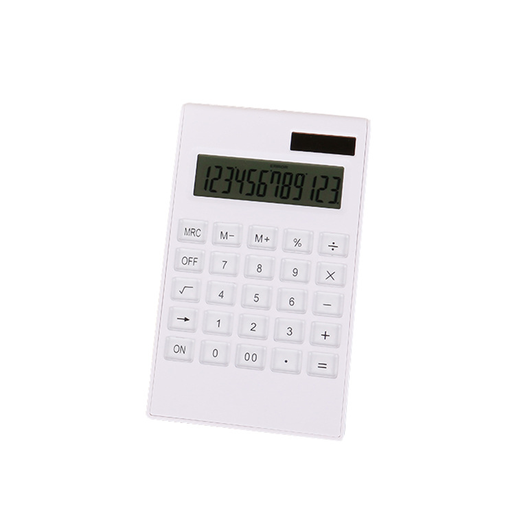 Solar Calculator simple fashion Gift computer 12 bit crystal key dual power desktop calculator Item Picture