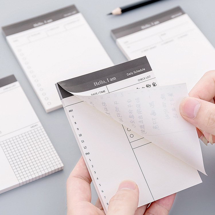 Simple Business day planner pad notepad Office desktop agenda pad memo pad Specification drawing