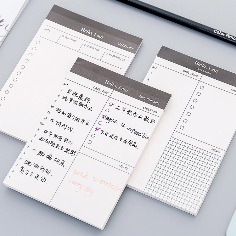 Simple Business day planner pad notepad Office desktop agenda pad memo pad full figure